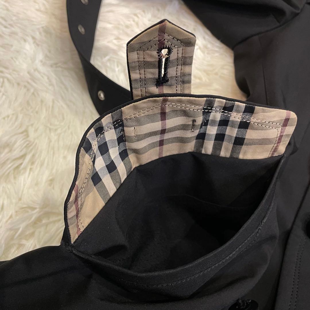 美品 BURBERRY ブラックレーベル ノバチェック トレンチコート ブラック