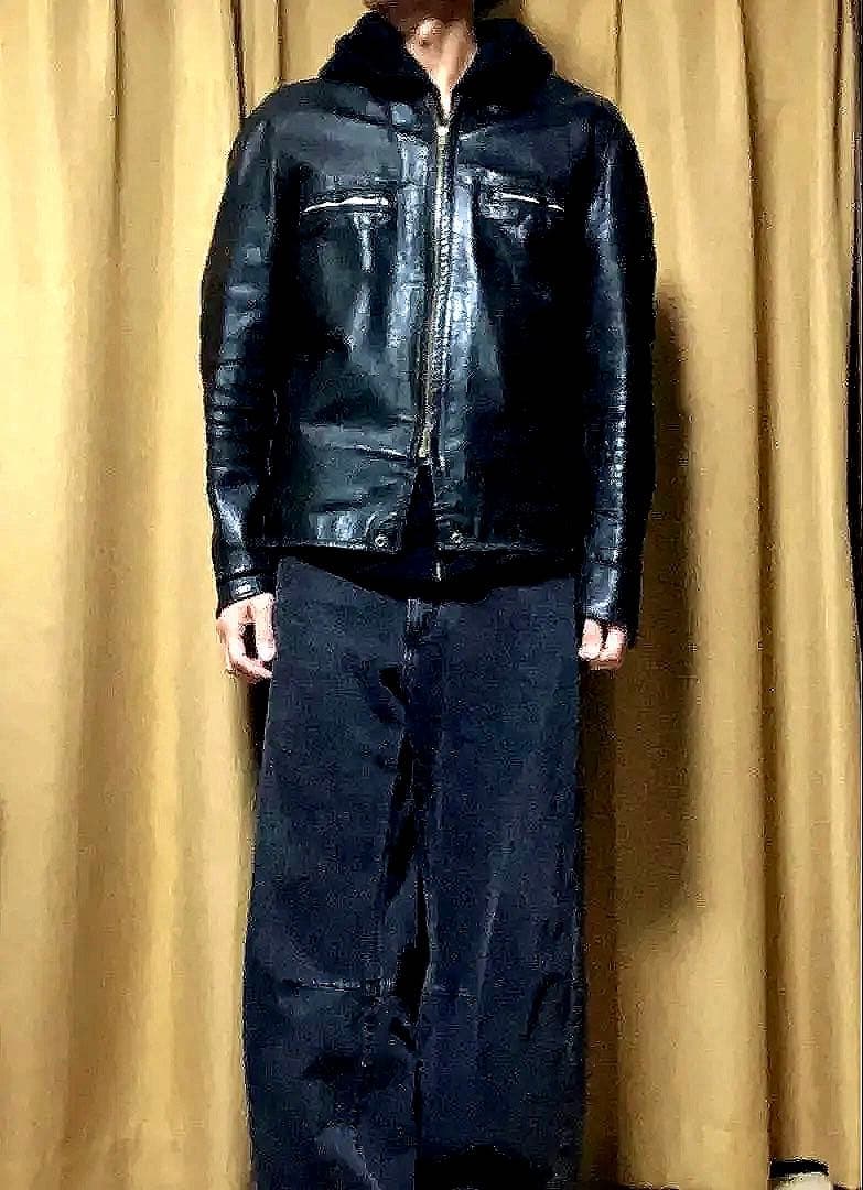 60s70s vintage Brooks Leather 黒レザージャケット