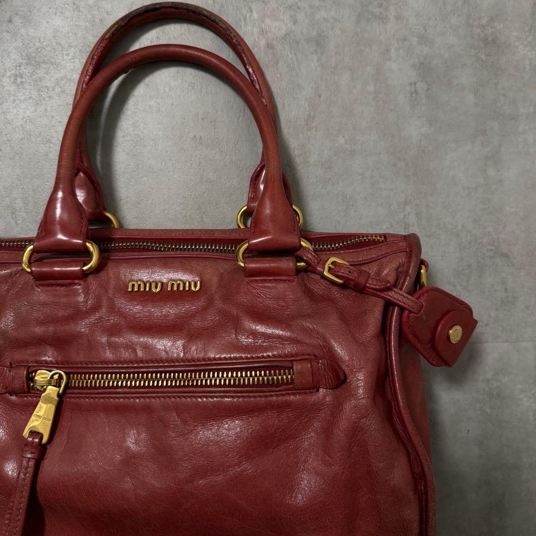 【希少カラー‼️】miumiu ハンドバック　レザー　ピンク