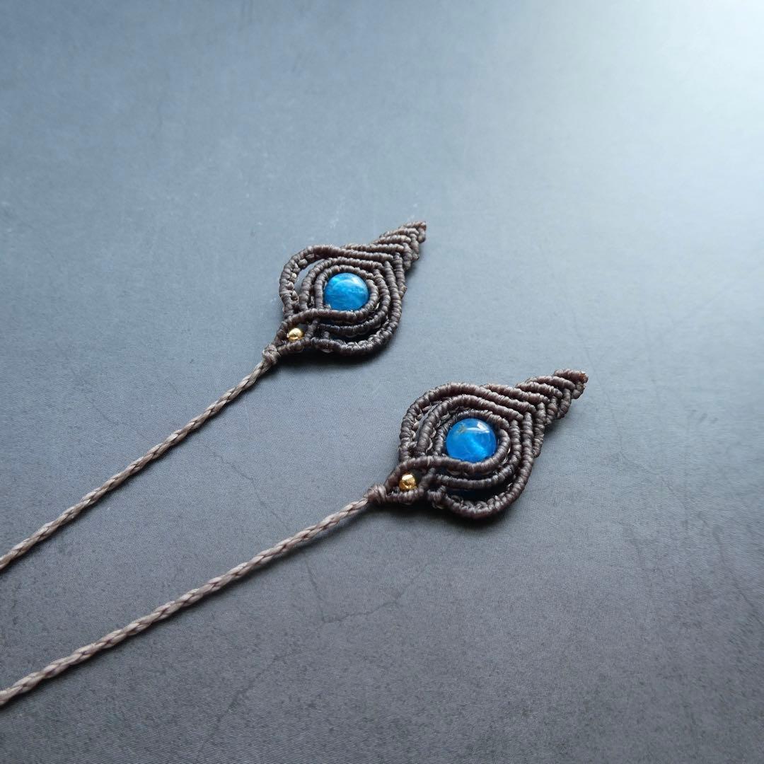 ラブラドライト・グレームーンストーンのマクラメネックレス