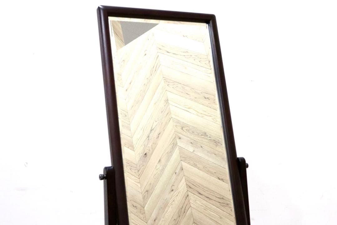 GMHS214○北海道民芸家具 ミラー 鏡 姿見 全身鏡 樺材 無垢材 和家具