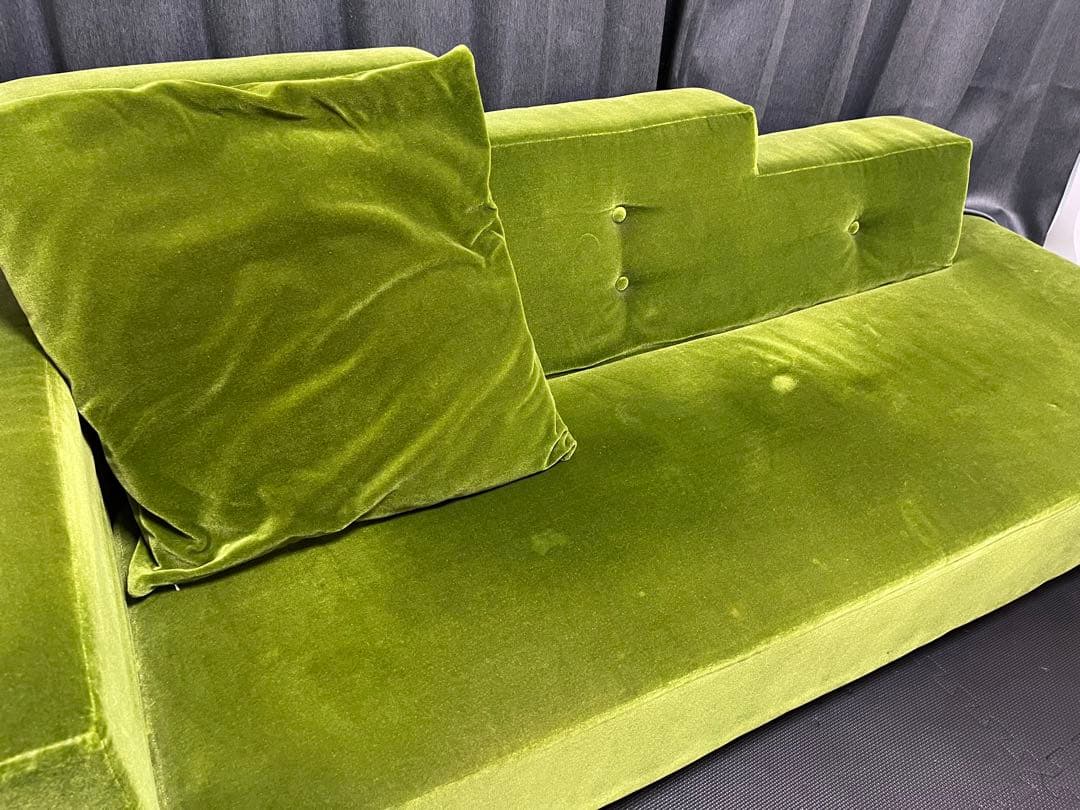 arne ソファー 3人掛け 肘付き カウチソファ グリーン モケット生地