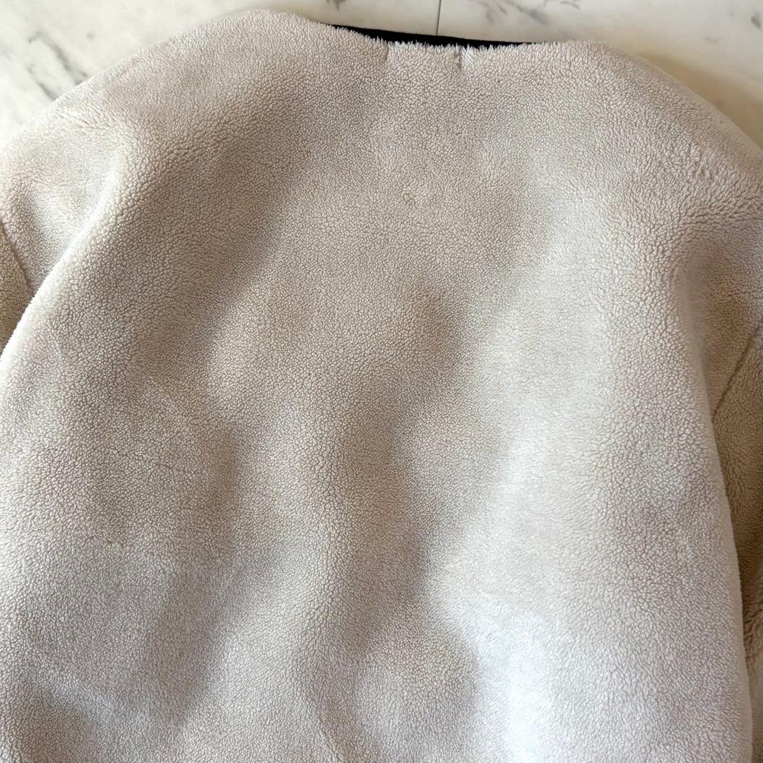 美品　タイオン　ミリタリー リバーシブルクルーネックダウンジャケット　ボア