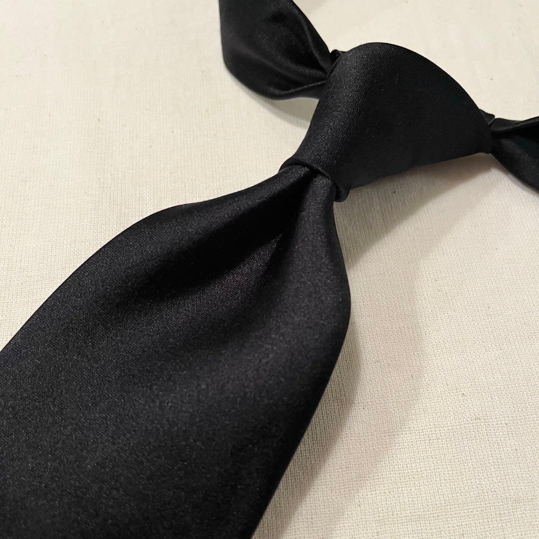 【超レア◆ソリッドブラック◆未使用級】ブルックスブラザーズ ネクタイ黒◆USA製