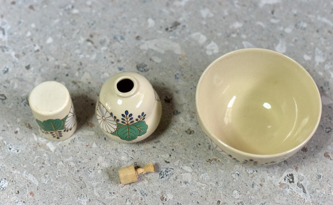 利休茶箱セット（7点）【極上品】高台寺、お稽古　紙箱　お茶道具