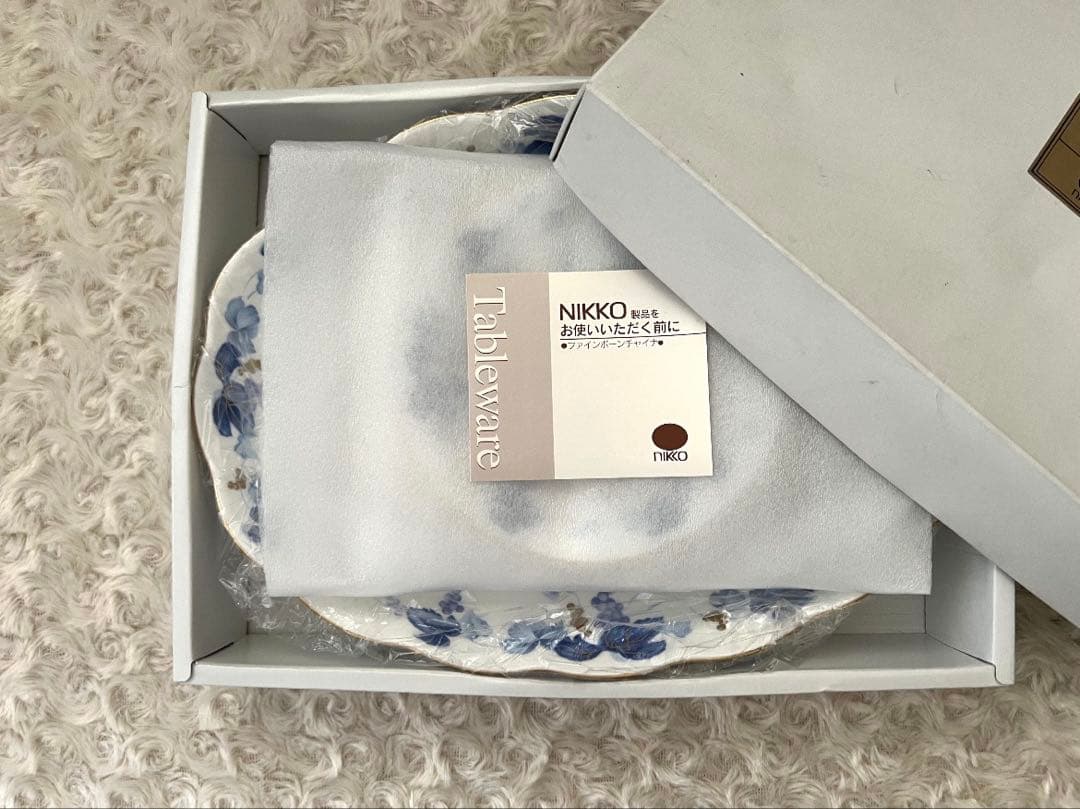 ニッコー　ファイン ボーンチャイナ　葡萄柄　オーバルボウル＆プレートセット