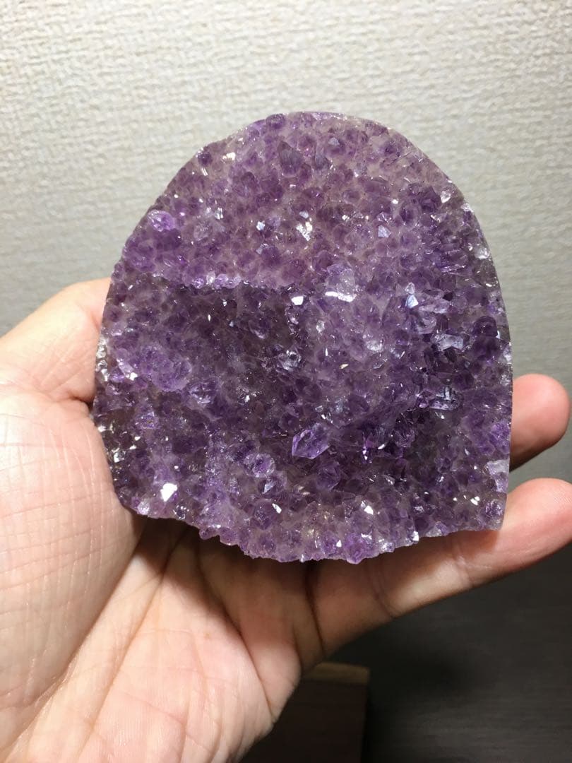 高品質　アメジストドームミニクラスター　色希少品　台座込　送料無料