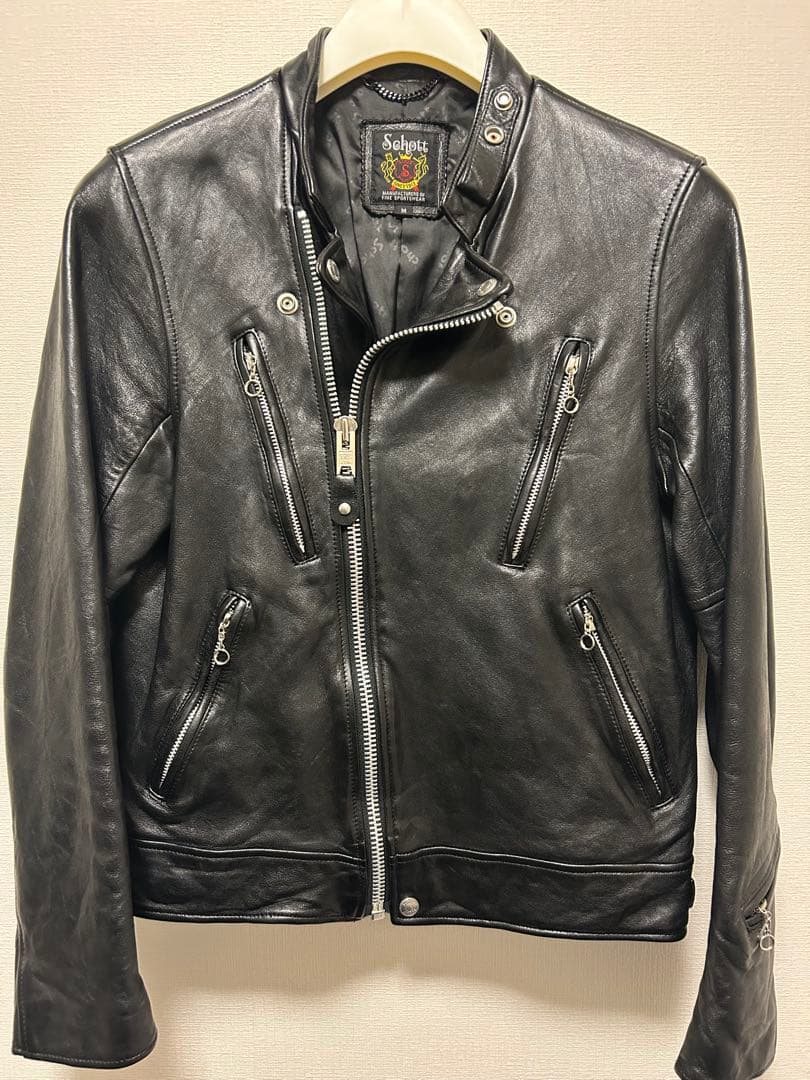 Schott ショットダブルブレスト セミダブルライダースジャケット