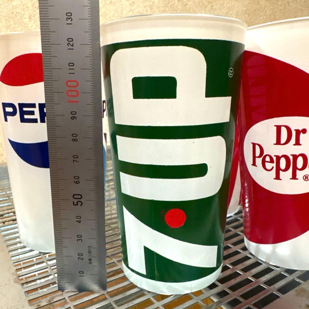 70年代　ペプシ　コカコーラ　7up ドクターペッパー　ミルクグラス　フルセット