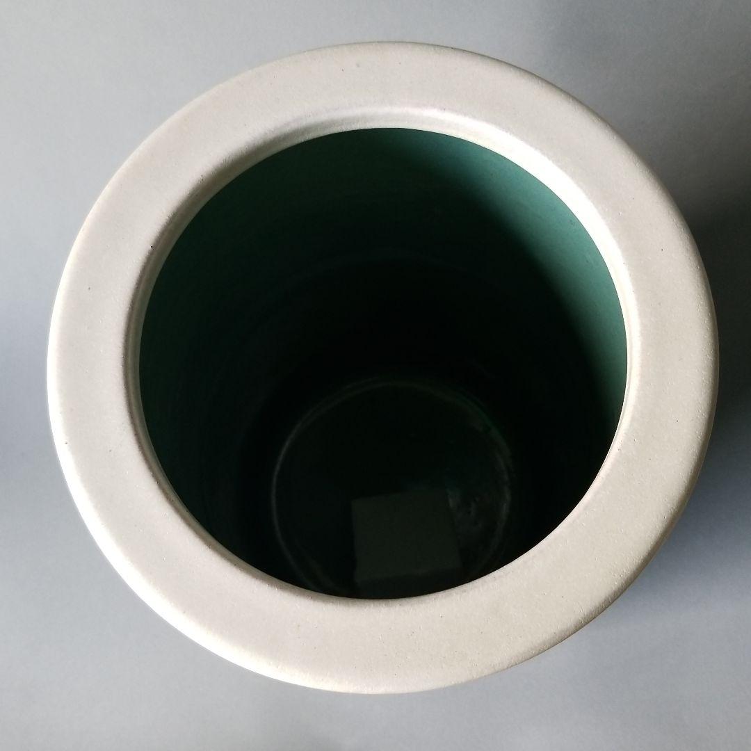 信楽焼傘立て  格子彫 高さ４８cm