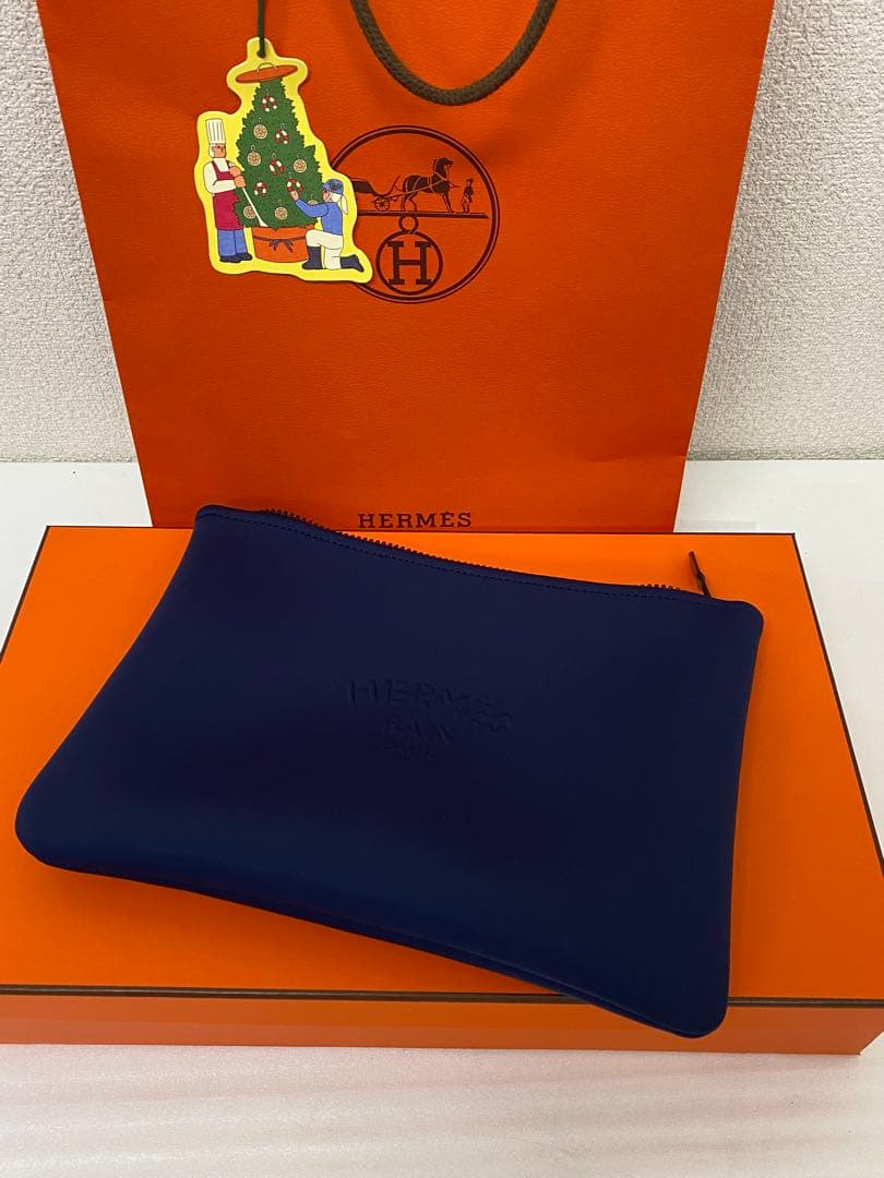 3-3213 HERMES ポーチ《ネオバン》 MM ・ネイビー