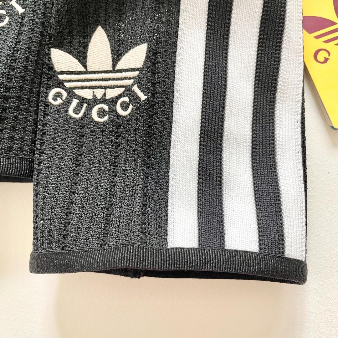 グッチ アディダス コラボ グローブ 手袋 指なし ニット ロゴ 黒 ブラック