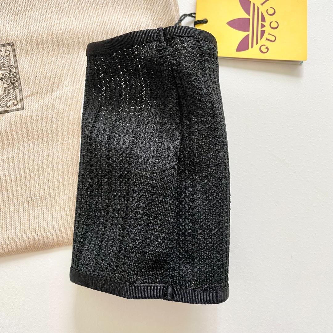 グッチ アディダス コラボ グローブ 手袋 指なし ニット ロゴ 黒 ブラック