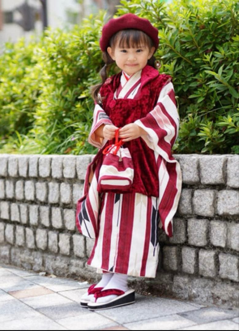 【中古着物】七五三　3歳　着物　レトロ