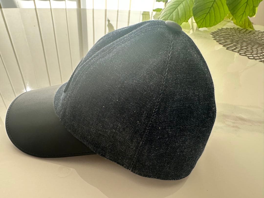 HERMES デニム レザー　キャップ 57
