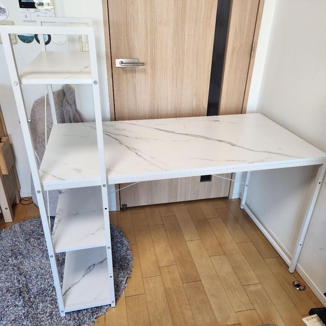 パソコンデスク 大理石模様