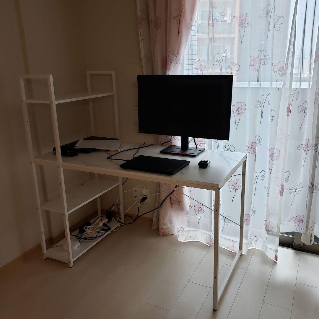 パソコンデスク 大理石模様