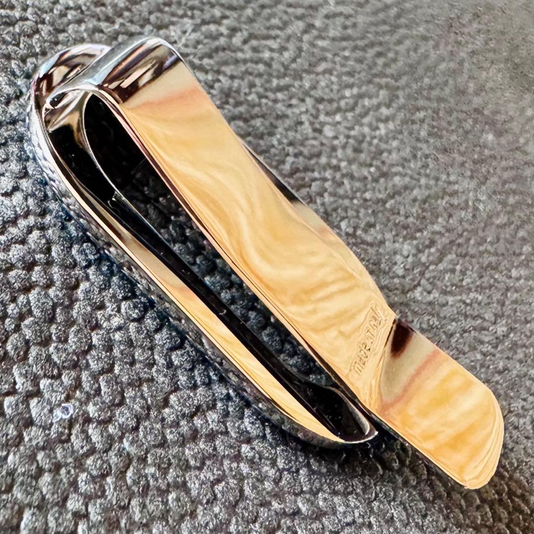 GUCCI Gロゴ マネークリップ イタリア製 メタルシルバー 付属品付き 美品