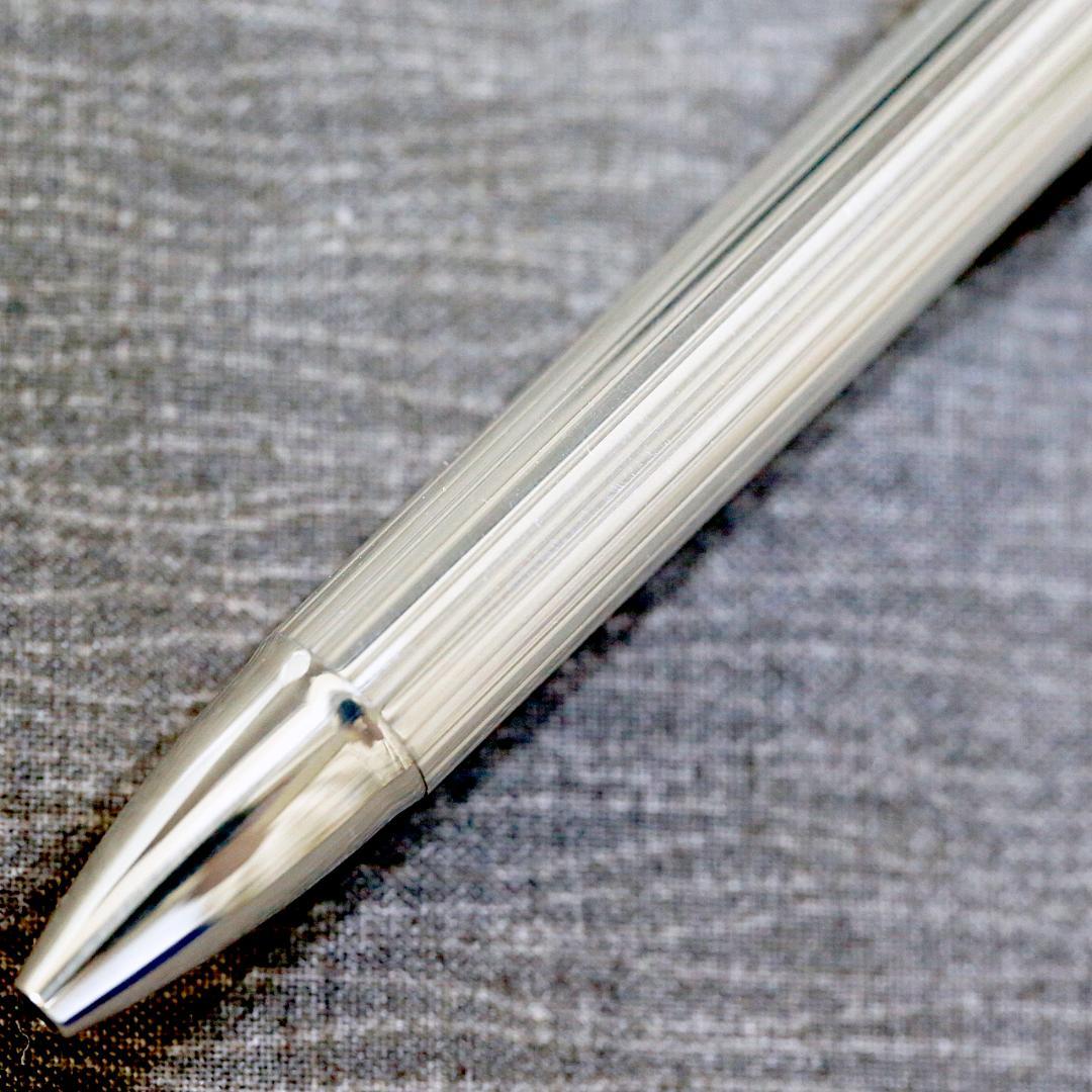 【美品】プラチナ ダブルアクション スターリングシルバー ボールペン シャープ