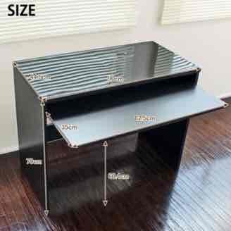 ブラック鏡面が美しい！スライドテーブル付きロータイプデスク