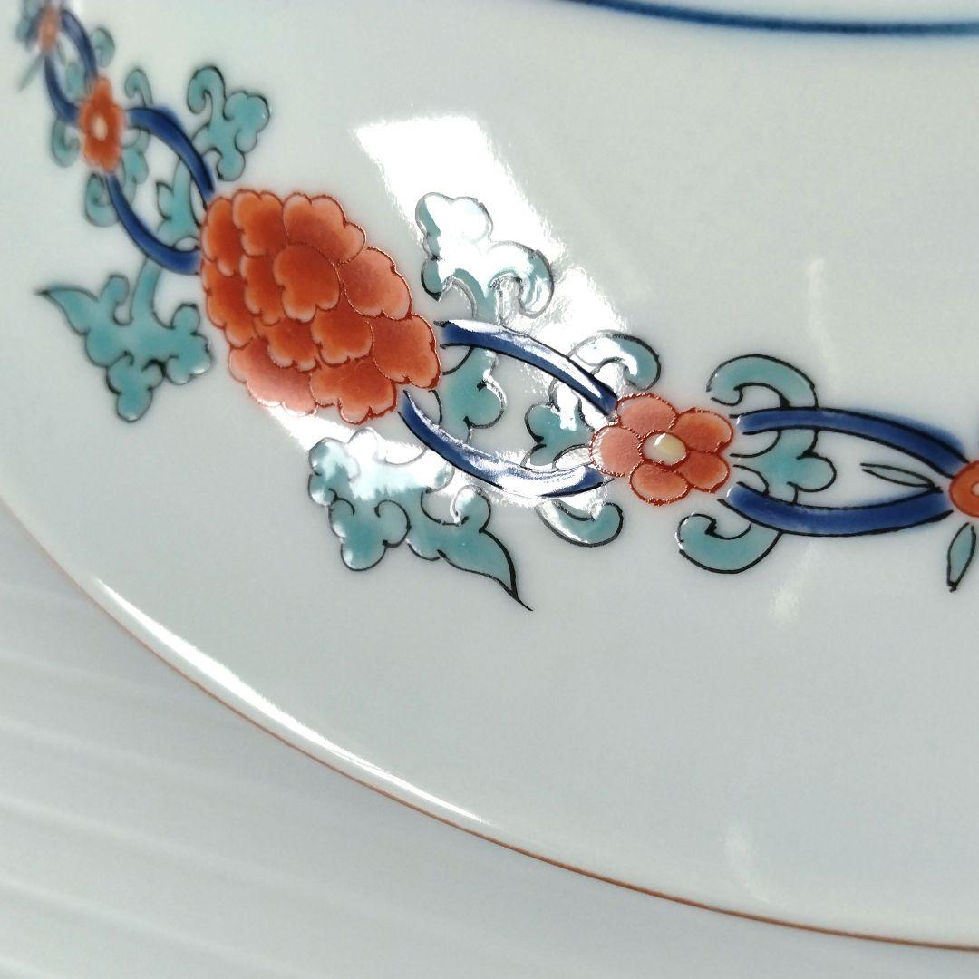 有田焼 其泉 賞美堂 金彩 色絵 梅菊文 和皿 中皿 6寸 18,5cm 5客揃