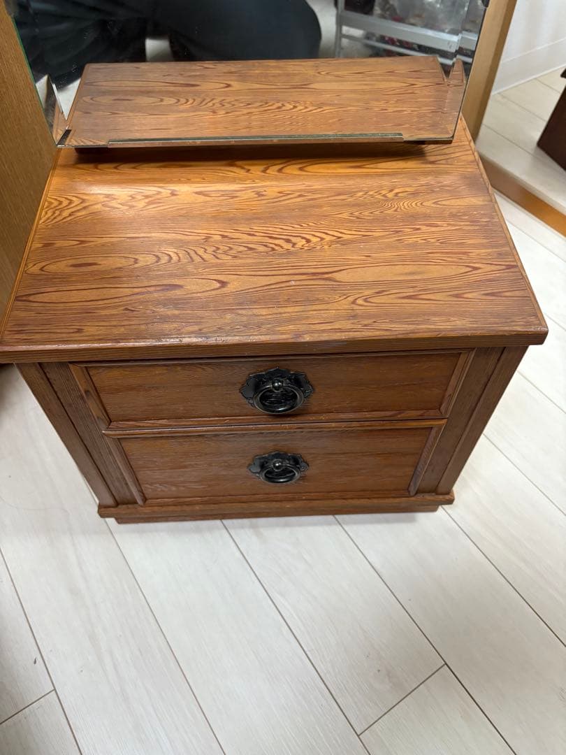 屋久杉　うるし塗り　姿見　ミラー　化粧台　ドレッサー　ニッ引姿見