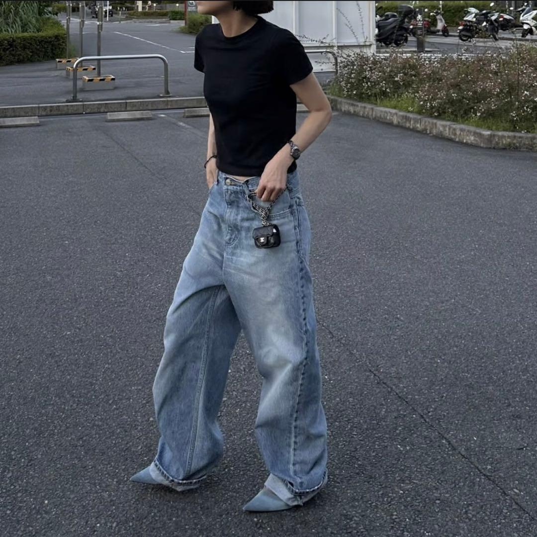 a*i様 ok.soon オクスン original wide denim bl