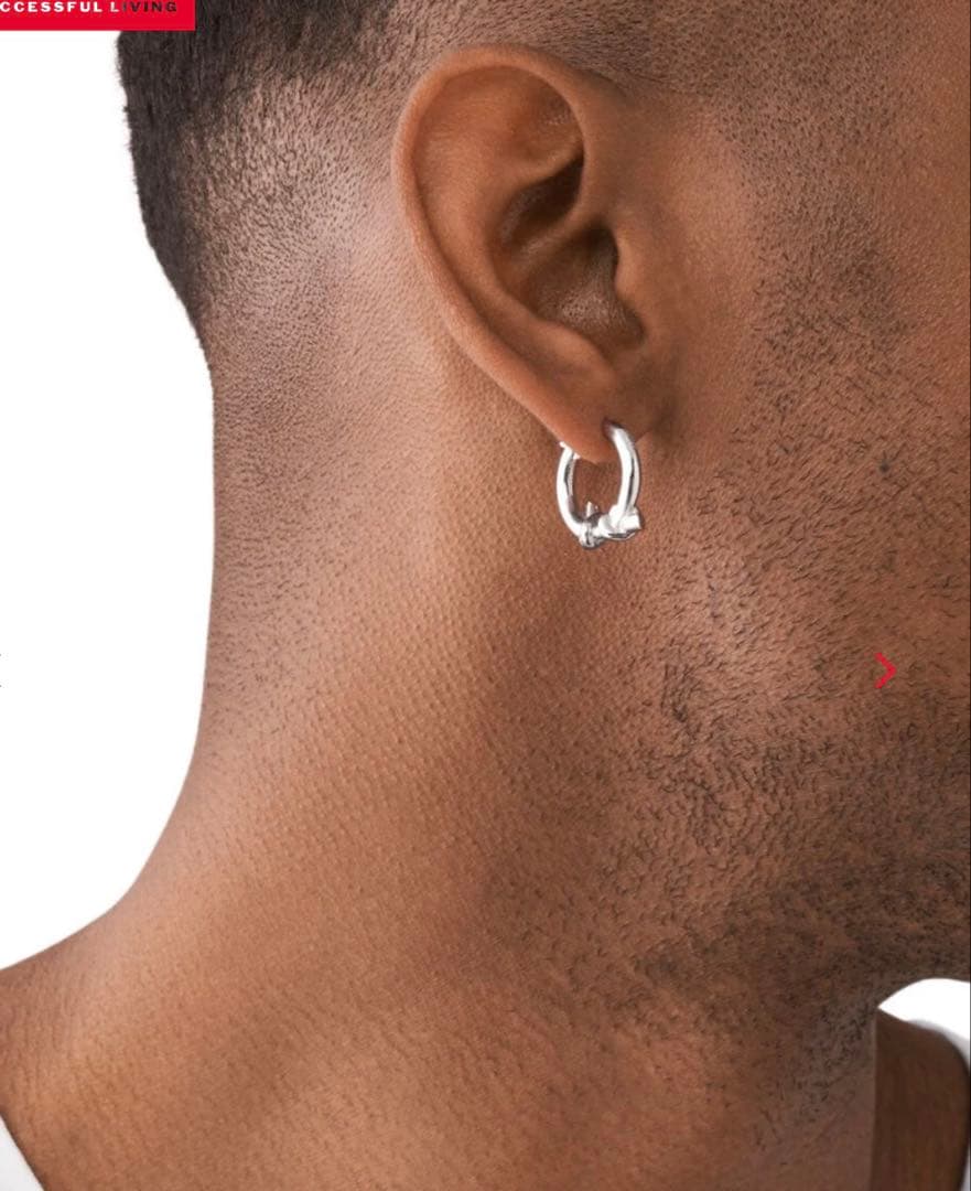 シルバー ノットデザイン 片耳用ピアス