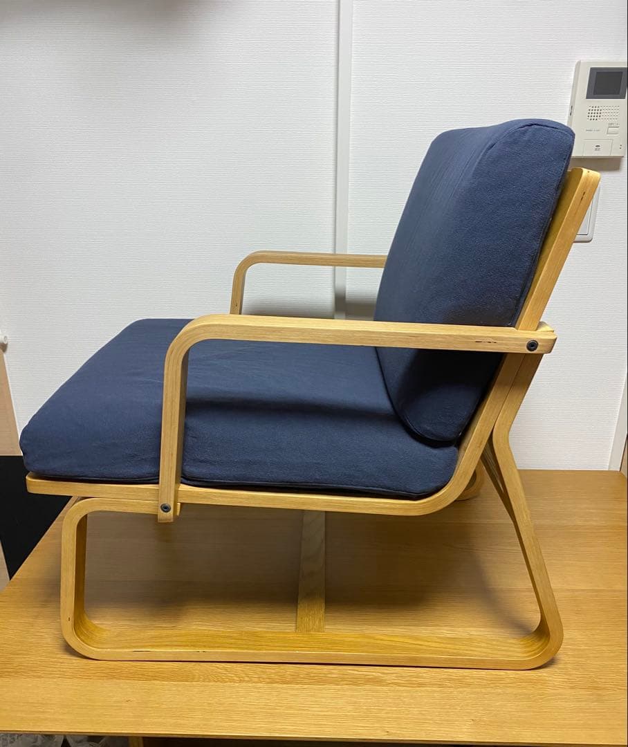無印良品 ソファチェア オーク材 アーム、カバー付②