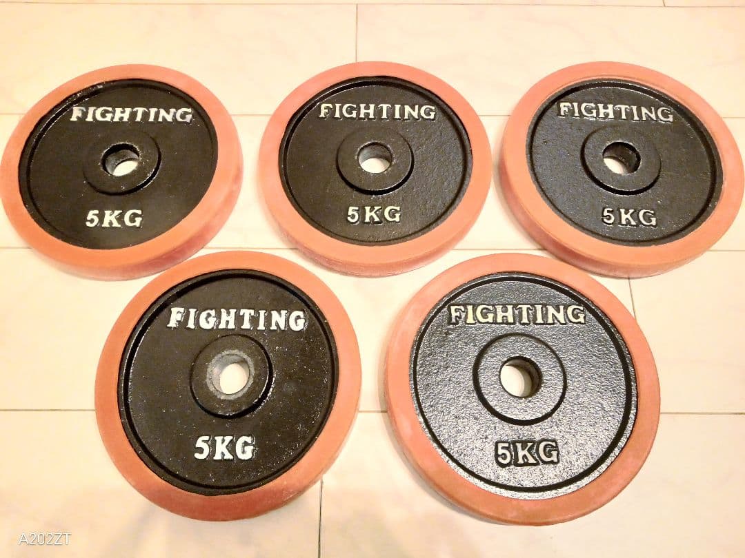 ファイティングロード ダンベル50kg 赤ゴム パワーグリップ付