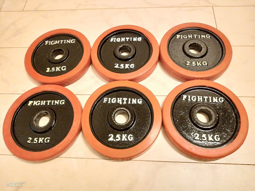 ファイティングロード ダンベル50kg 赤ゴム パワーグリップ付