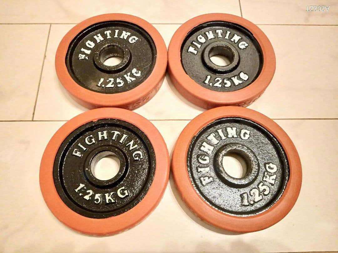 ファイティングロード ダンベル50kg 赤ゴム パワーグリップ付