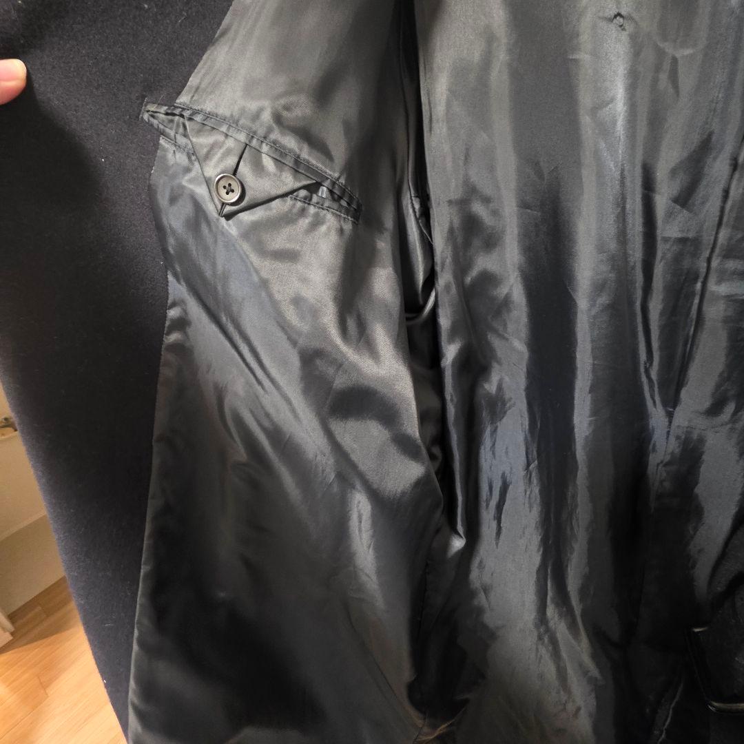 SUIT SELECT　ウールブレンドタイロッケンコート　ネイビー　ウール混