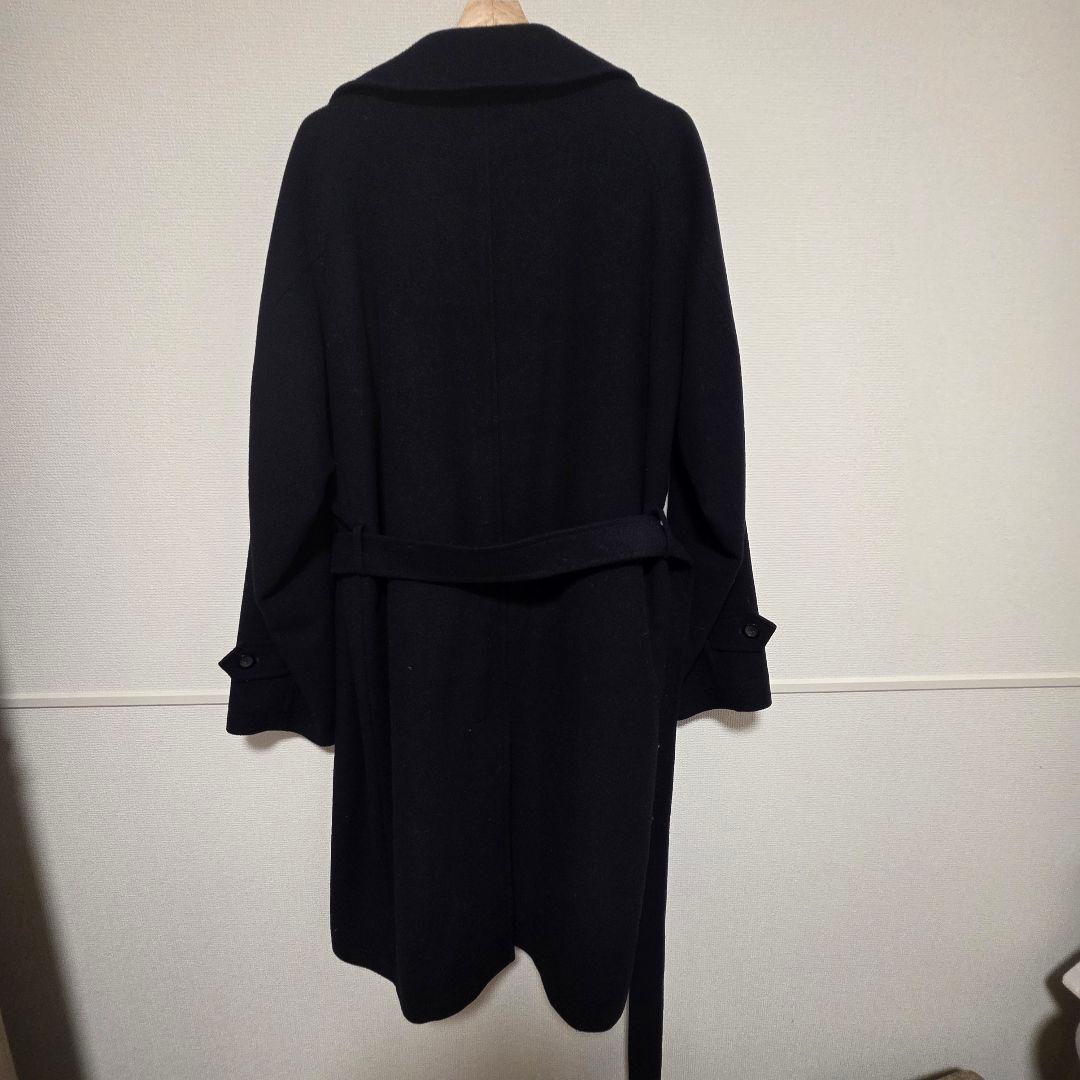 SUIT SELECT　ウールブレンドタイロッケンコート　ネイビー　ウール混