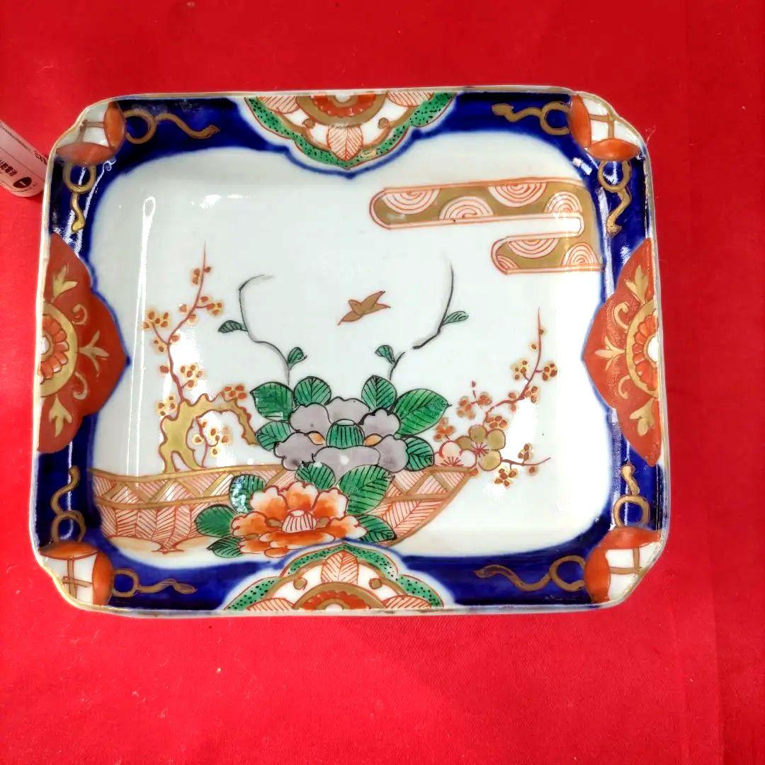 有田焼　伊万里焼　古伊万里　金彩　色絵　小皿　角皿　長角皿　5客セット　②