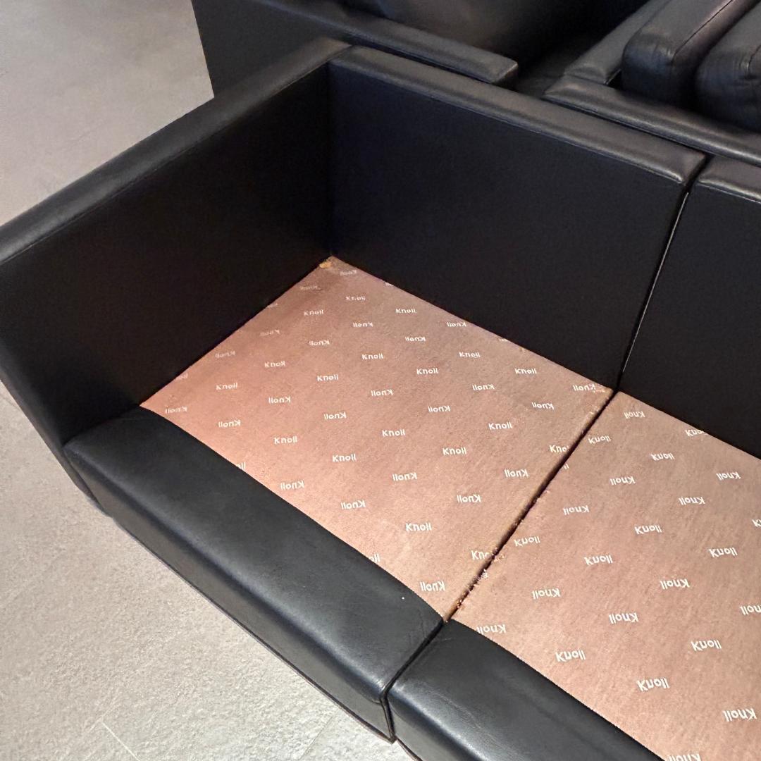 【高級名作】♥Knoll（ノル）本革 3人掛けソファ ブラック