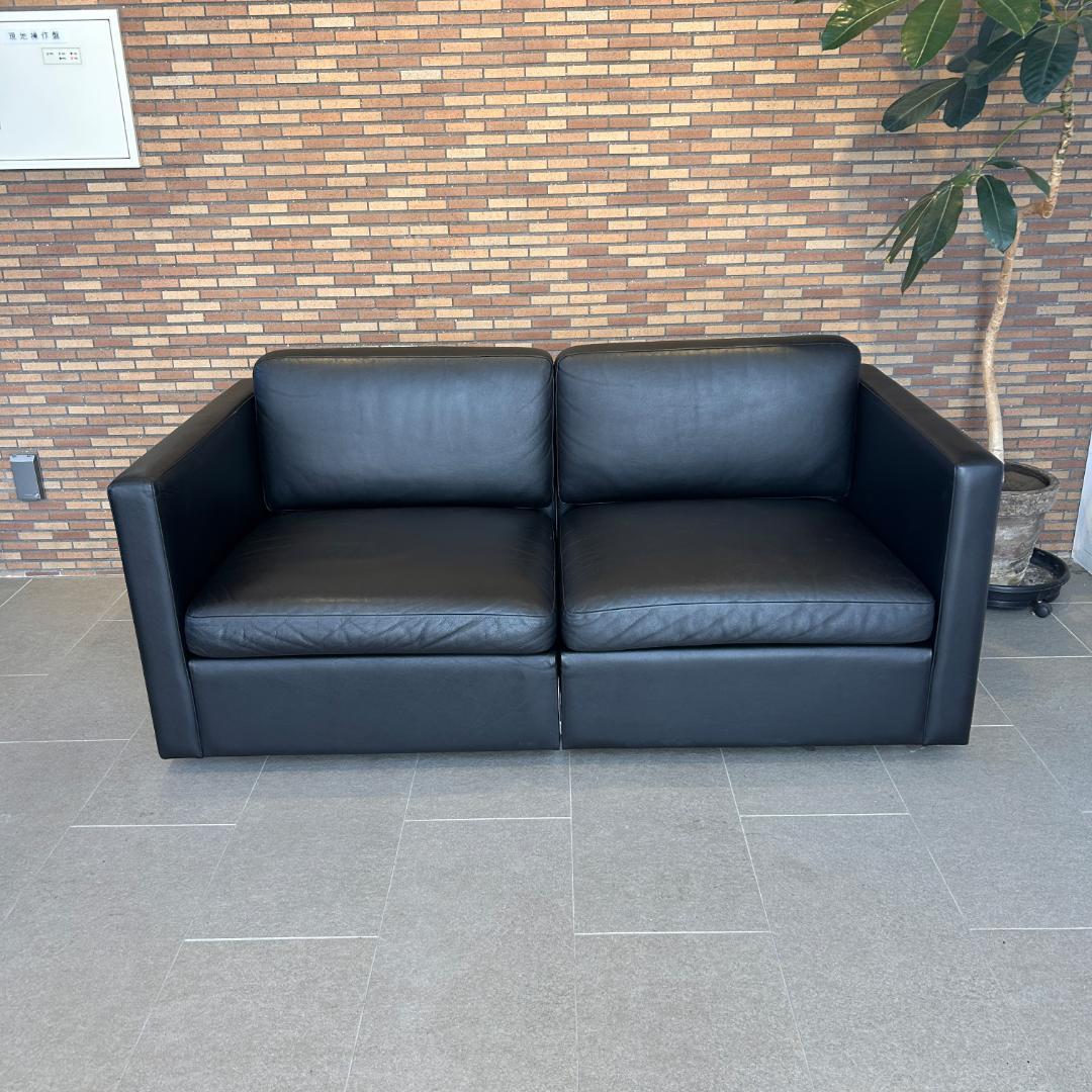 【高級名作】♥Knoll（ノル）本革 3人掛けソファ ブラック