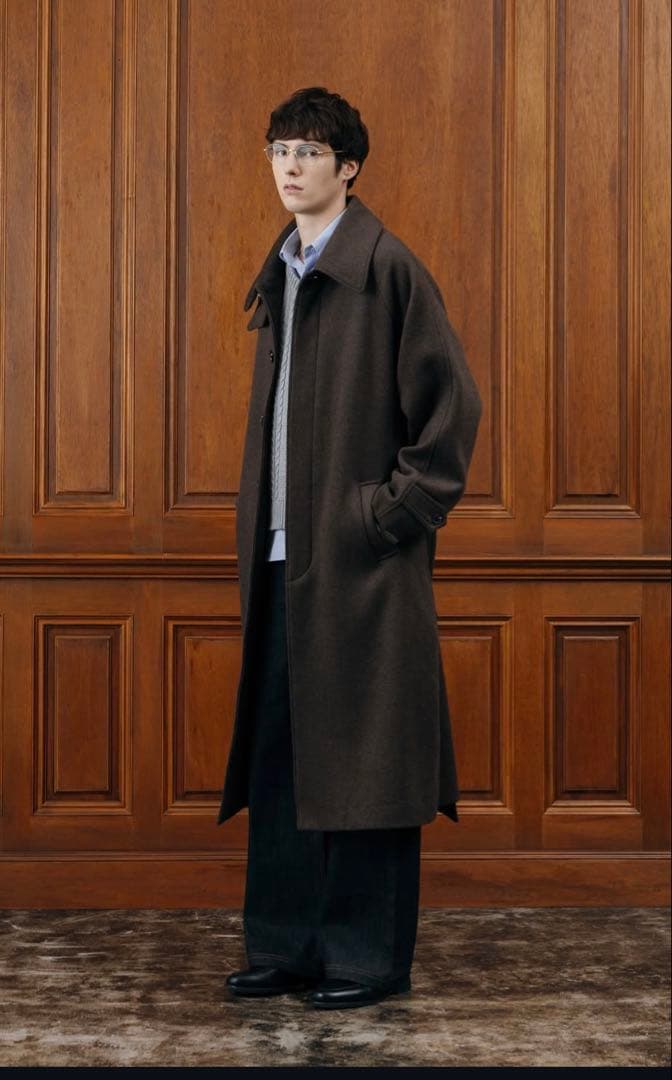 LURAKU ブラウン ステンカラーコート Lサイズ