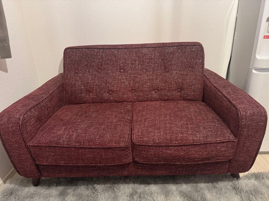 ファブリックソファ 2人掛け　アイボリー