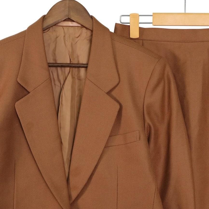 BURBERRY バーバリー セットアップ ジャケット　スカート　茶　ウール　L