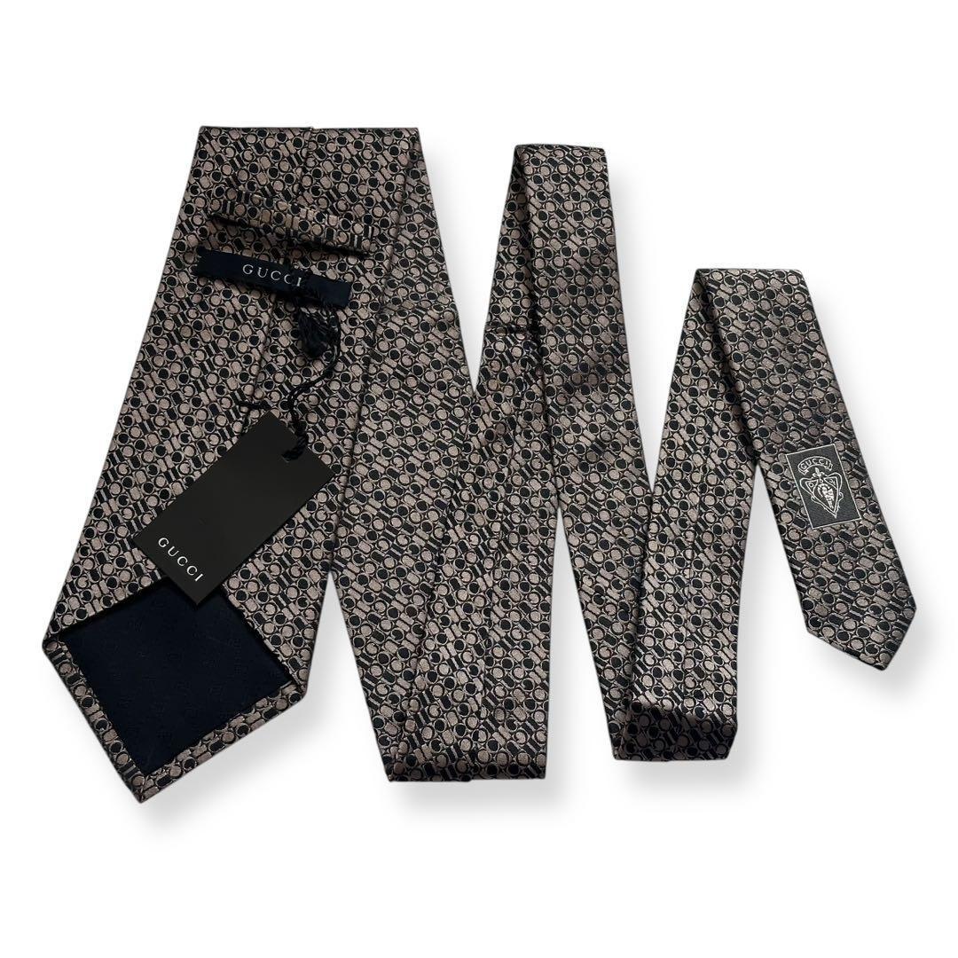 タグ付き未使用✨GUCCI ネクタイ　グッチ　ジャガード　GG柄　ロゴ　光沢感