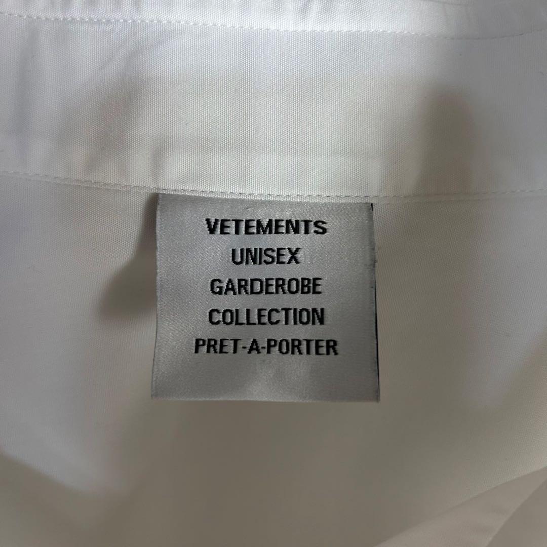 6018【超希少デザイン】ヴェトモン‪☆ラインストーンロゴ入り長袖シャツ 虹ロゴ