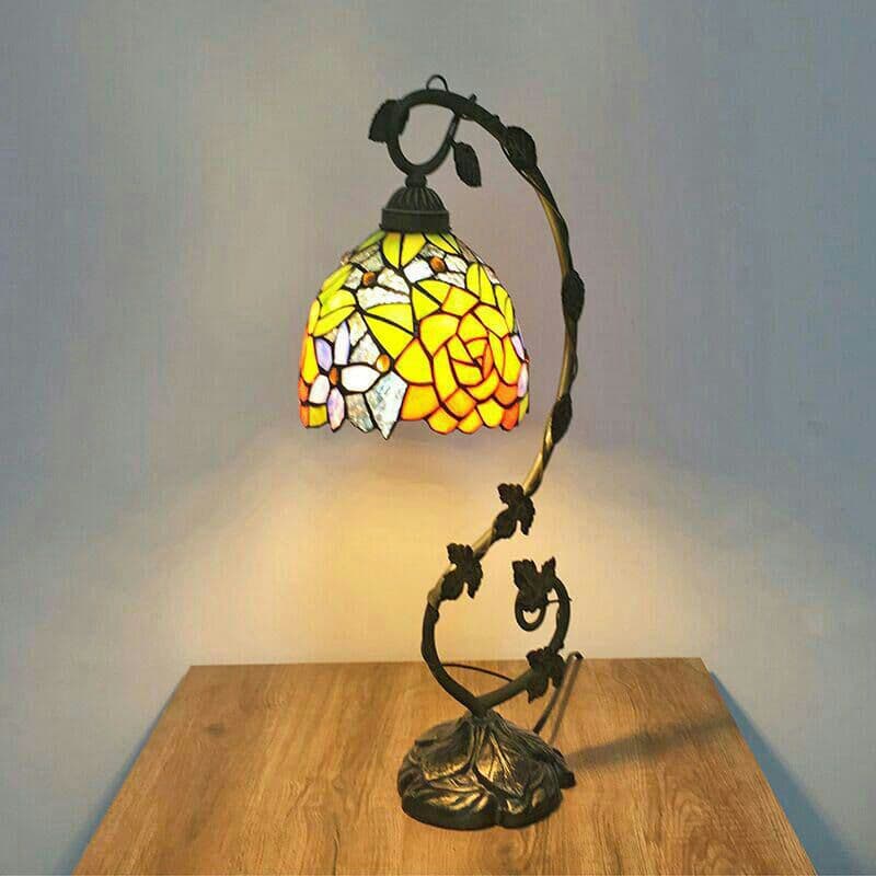 ティファニースタイルテーブルランプ電気スタンドガラスランプ\r シャンデリア菊3