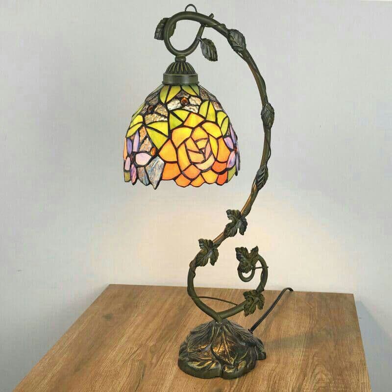 ティファニースタイルテーブルランプ電気スタンドガラスランプ\r シャンデリア菊3