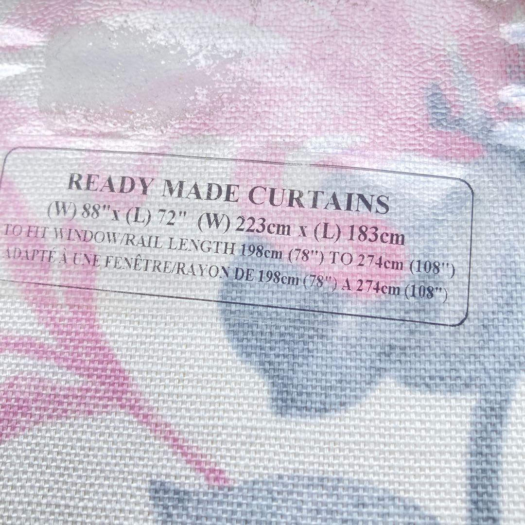 イギリス直輸入：ローラアシュレイ ペンシルカーテン　ハニーサックル　ピンク　新品