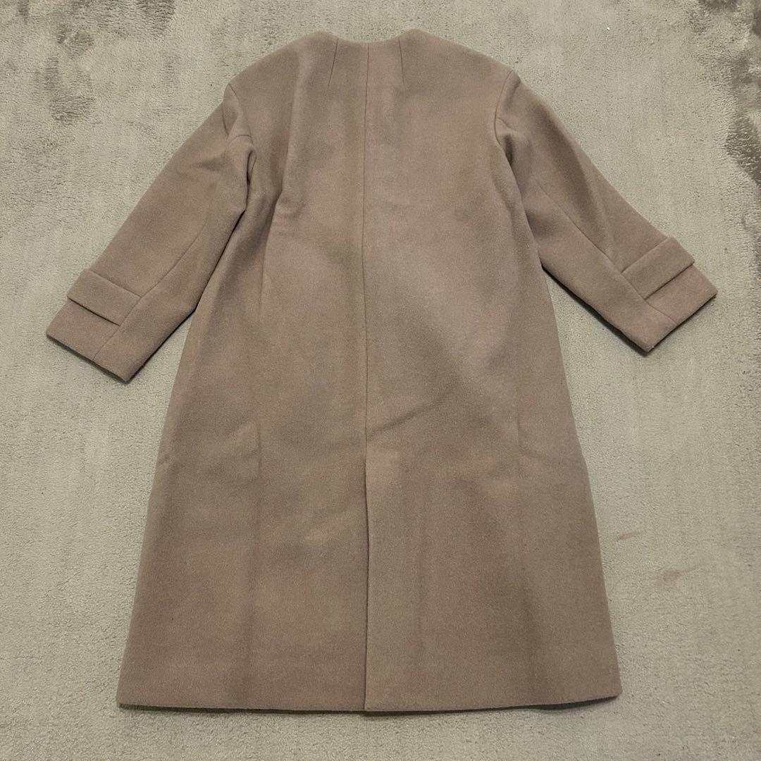 【美品】グリーンレーベルリラクシング定価35,200円23AWノーカラーコート