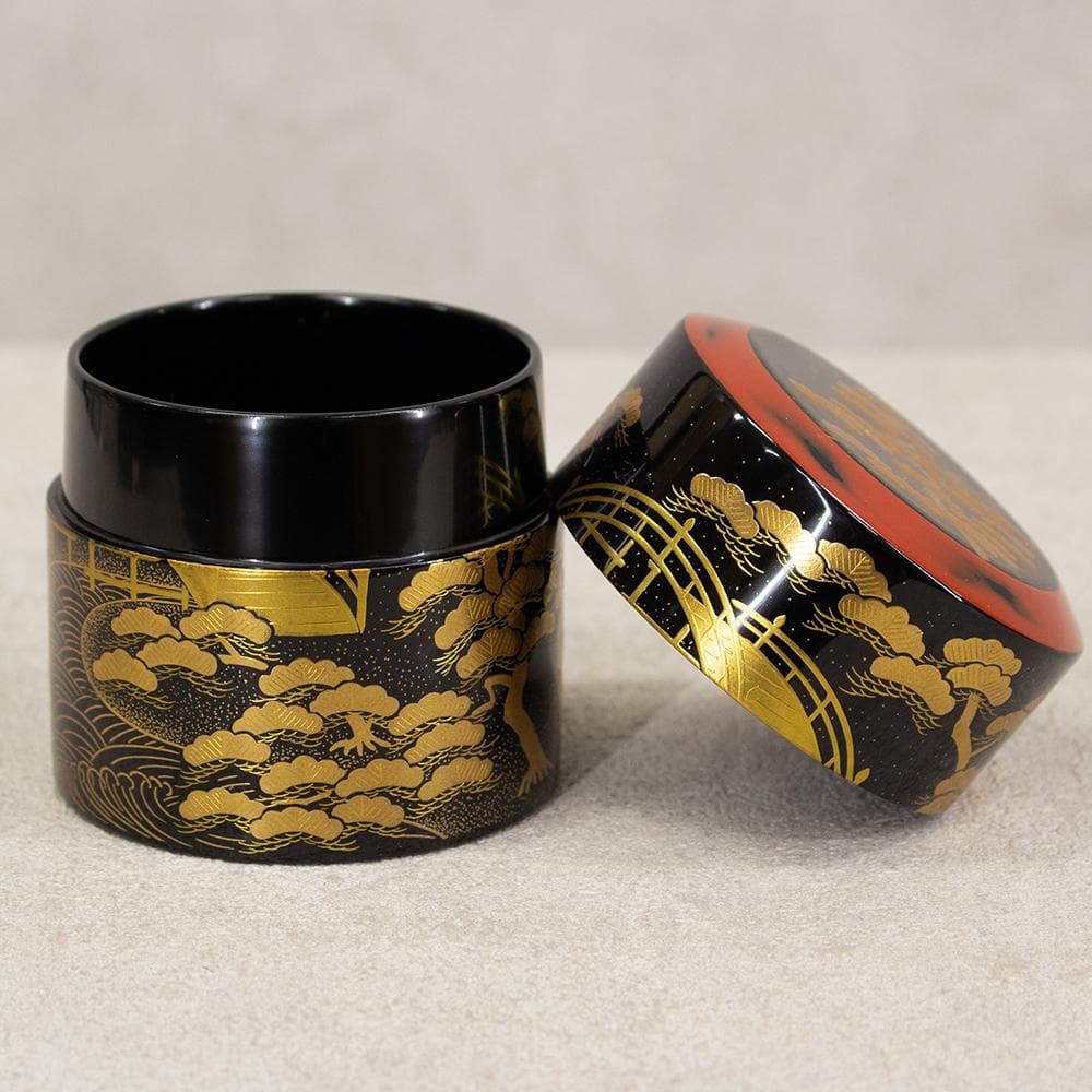 中谷秀斎 住吉蒔絵 茶器 棗 螺鈿装飾 茶道具 共箱