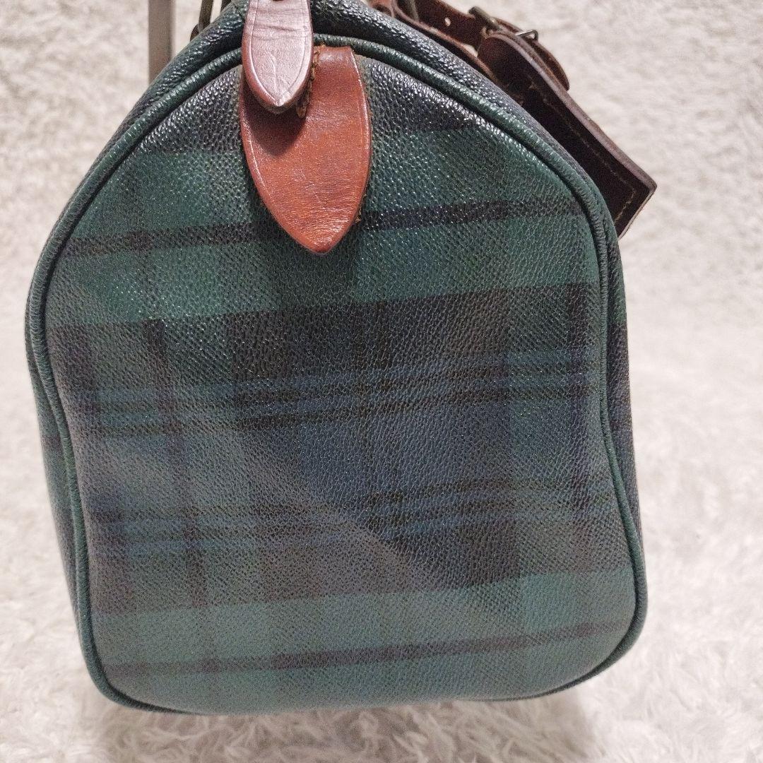 美品 POLO ポロラルフローレン チェック柄バッグ PVC xレザー