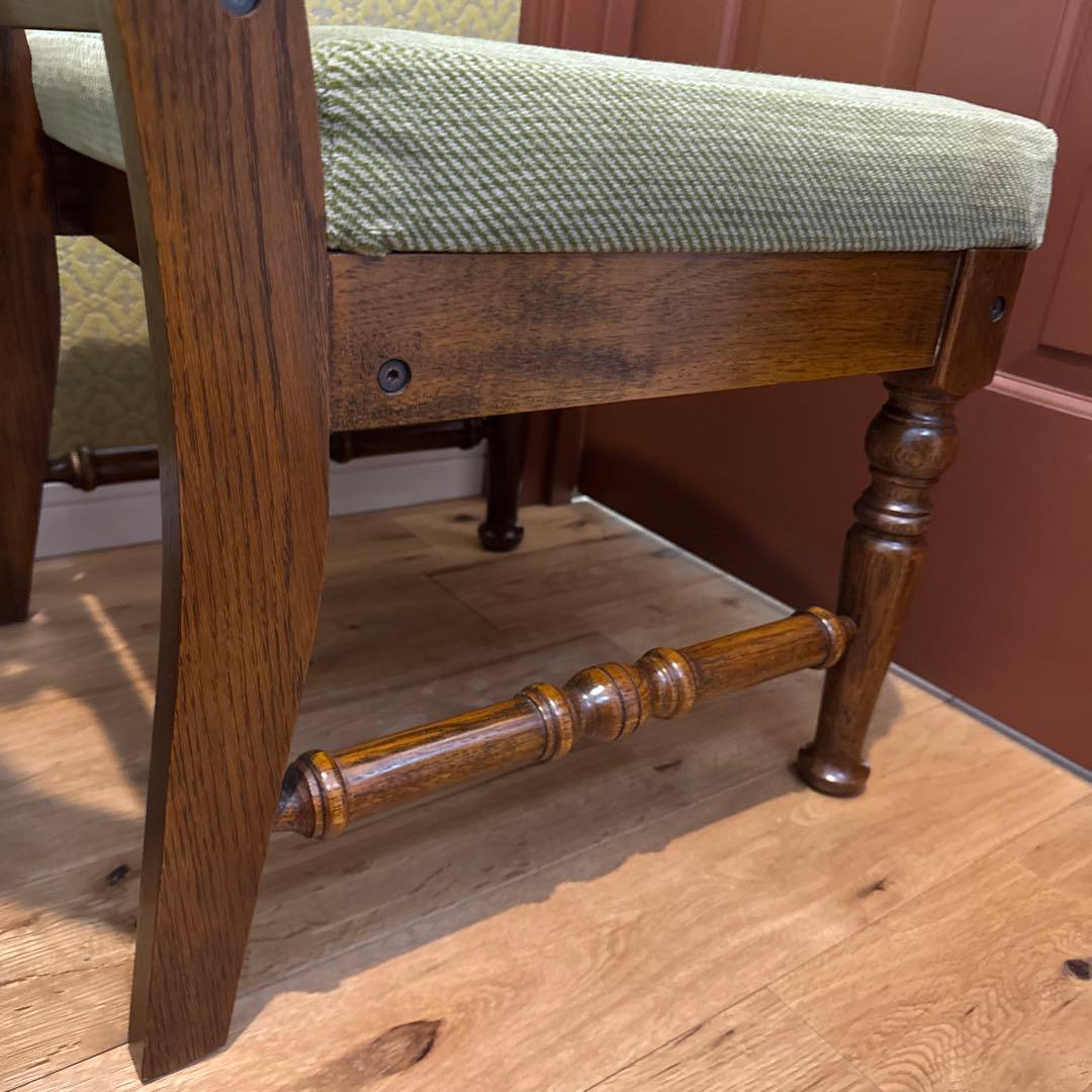 三越ブルージュ ダイニングチェア オーク材フレーム モケットファブリック