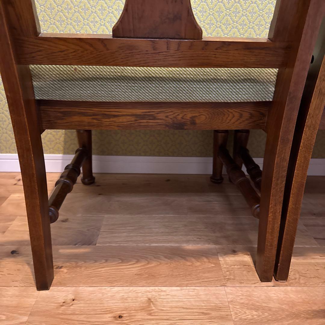 三越ブルージュ ダイニングチェア オーク材フレーム モケットファブリック